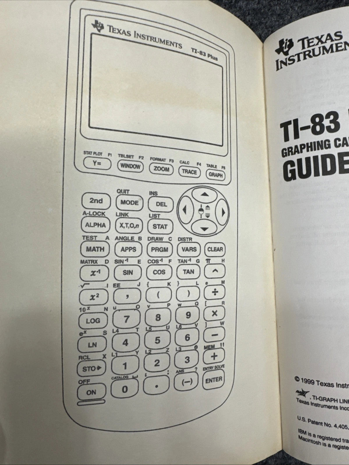 Texas Instruments TI-83 Plus Graphing Calculator User Guide Manual OEM Book