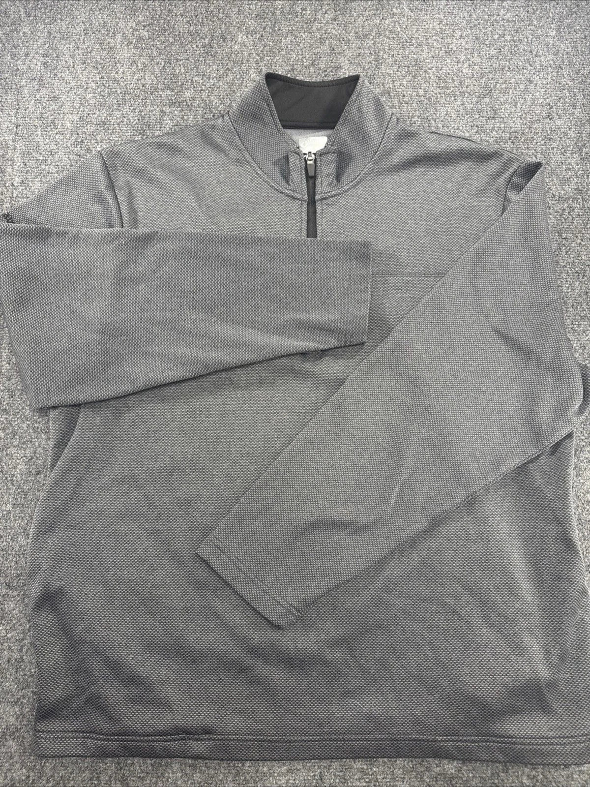 Callaway Golf Quarter Zip Pullover Men's Large Gray Textured Side Pockets