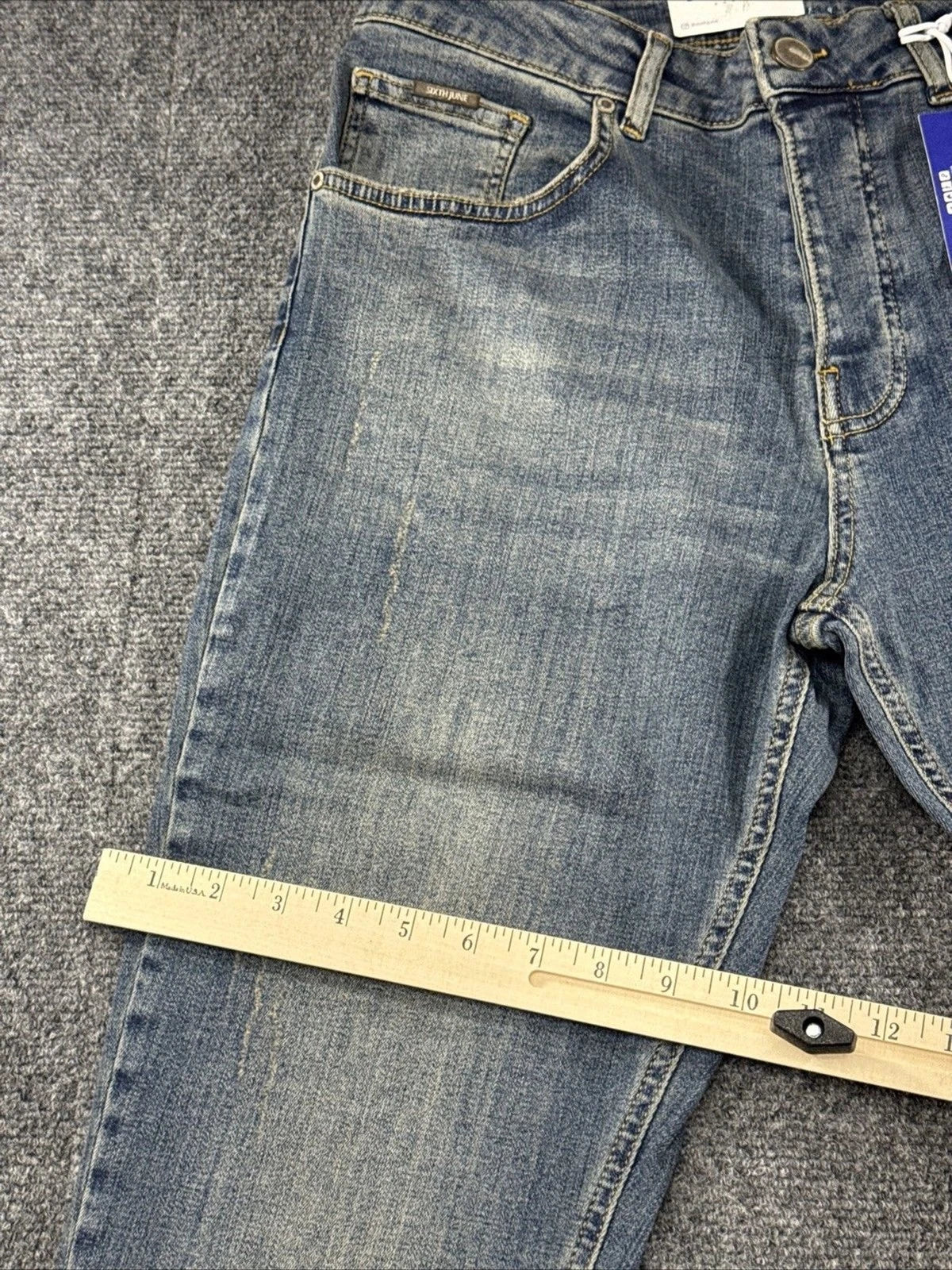 Sixth June Distressed Slim Fit Jeans Men's Size 34 Blue Denim NWT Streetwear
