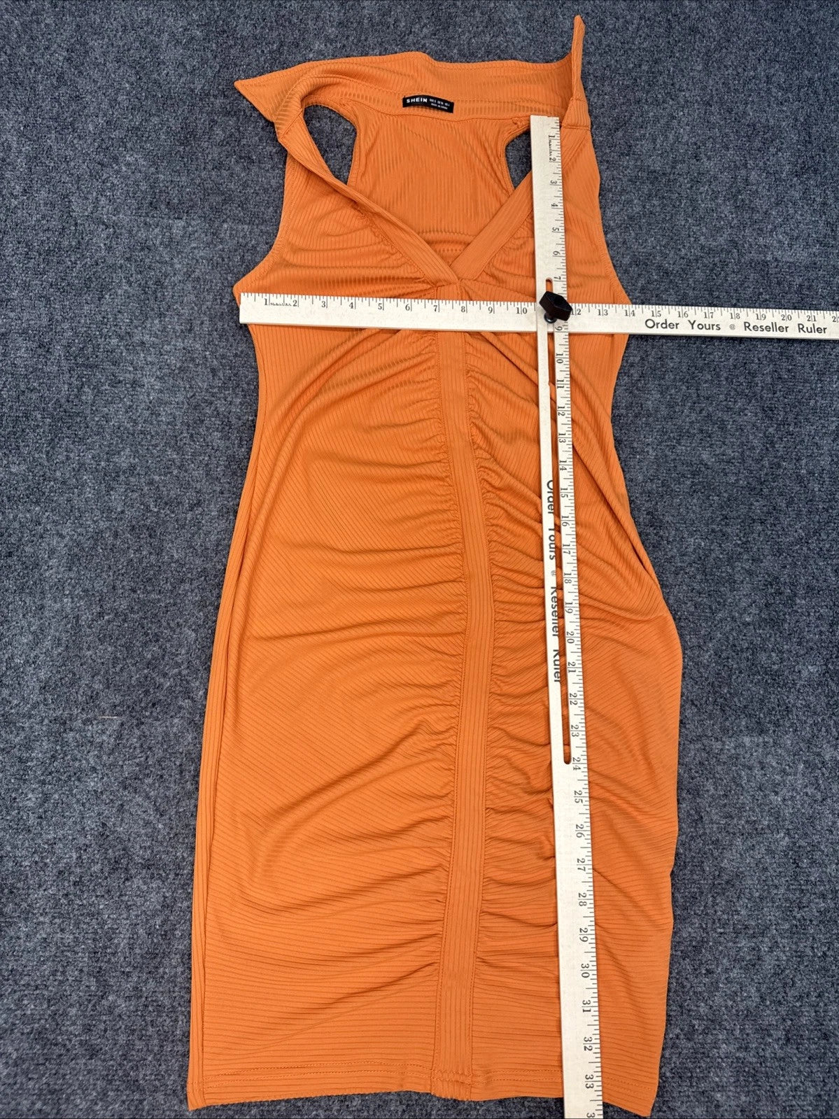 SHEIN Orange Bodycon Mini Dress Women's US 4 Sleeveless V-Neck BNWOT