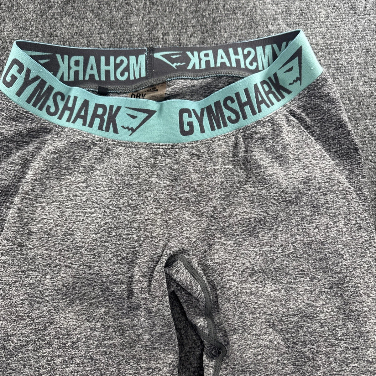 Gymshark Flex Leggings Womens Medium Gray Teal Low Rise Workout Compression