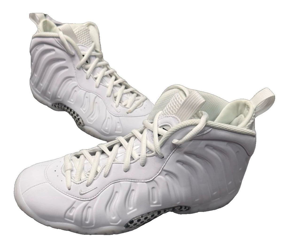 Nike Little Posite One Triple White Foamposite Youth 7Y Women’s 8.5 NWOB