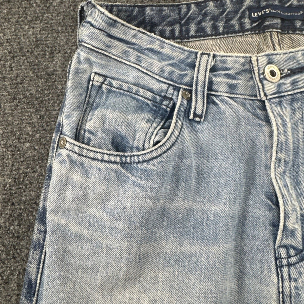 Levis Made Crafted Womens Two Tone Side Stripe Straight Leg Jeans 26 Cotton Blue
