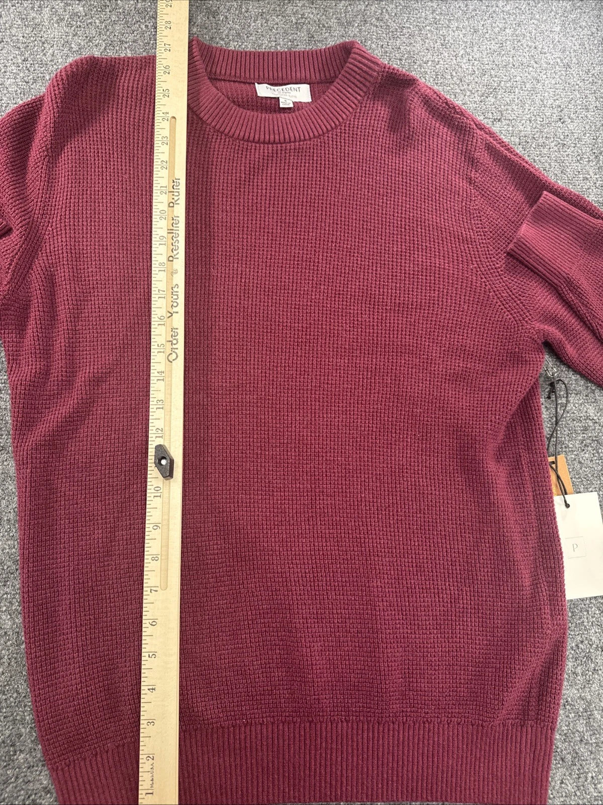 Precedent Los Angeles Cashmere Blend Sweater S Burgundy Crewneck Quiet Luxury