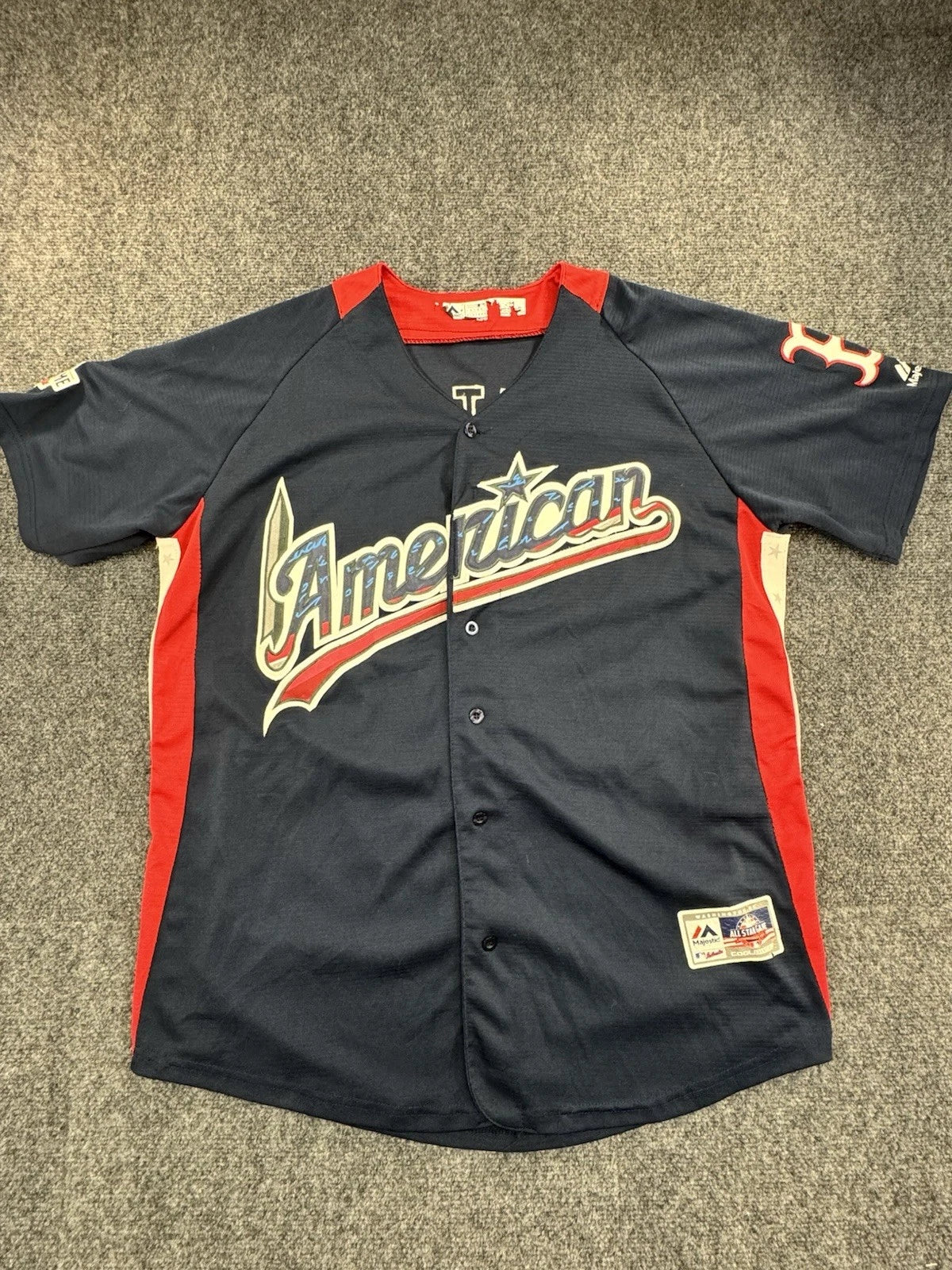 Majestic Mookie Betts 2018 MLB All-Star Jersey Mens L Red Sox Navy Cool Base