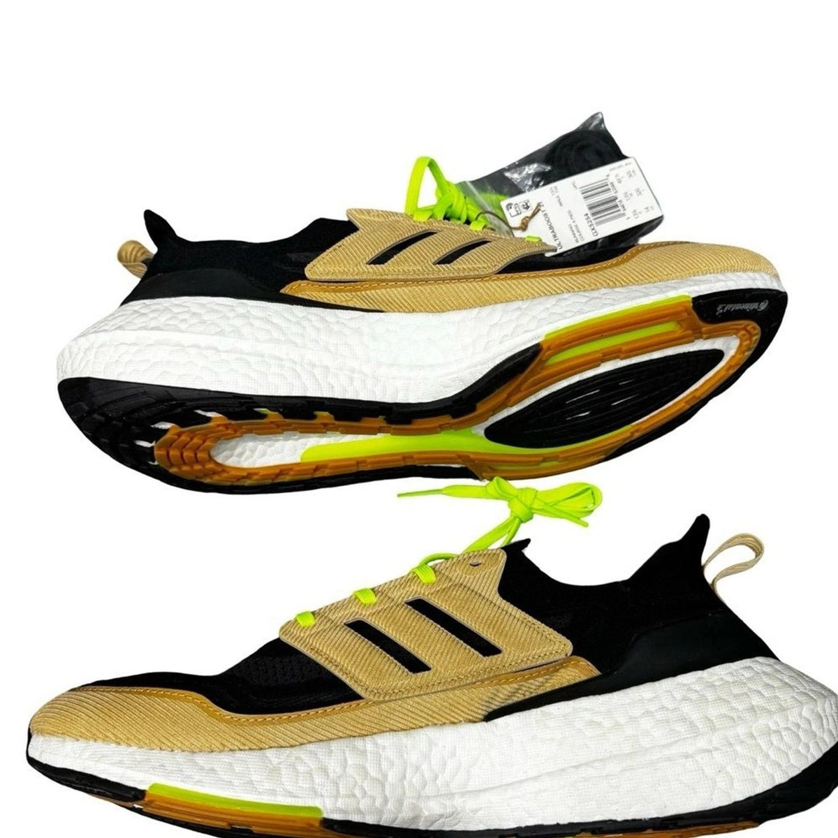 adidas Ultraboost 21 GX5254 Running Shoes Men’s 14 Black Green New In Box