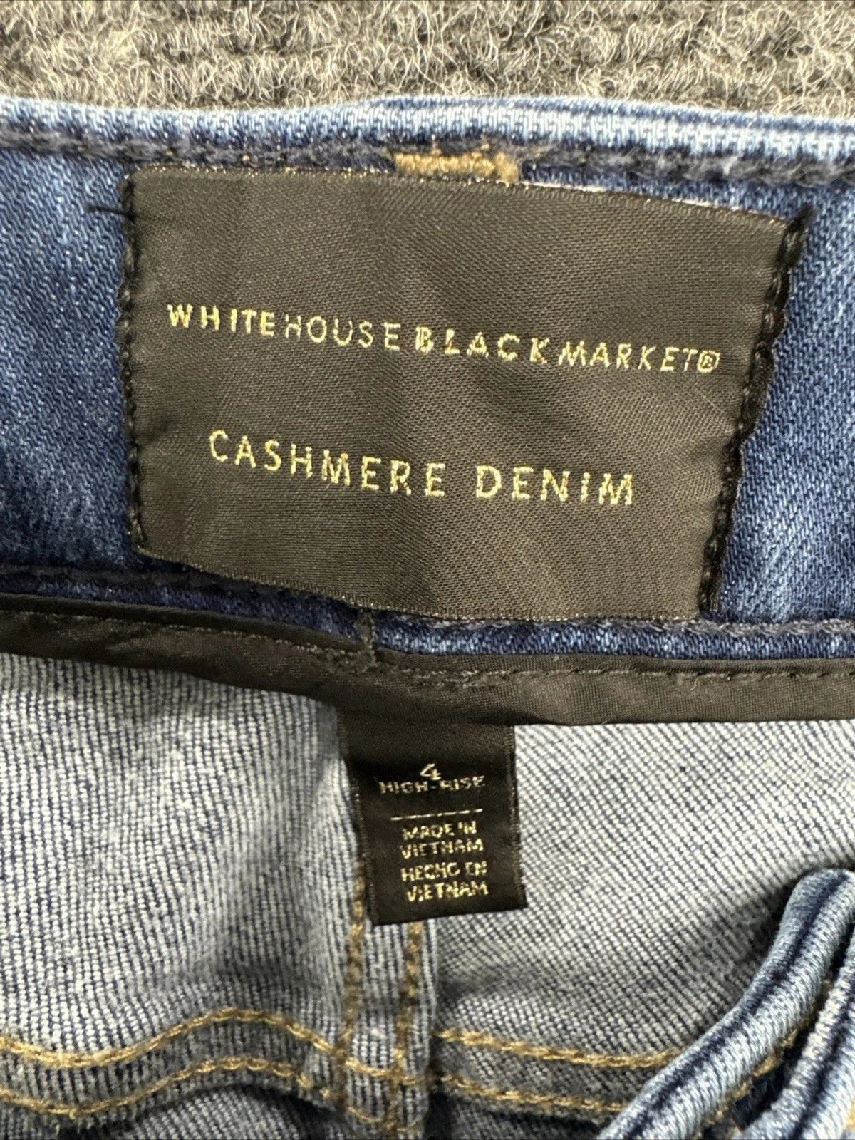 WHBM Cashmere Denim Jeans Women’s 4 High Rise Skinny Stretch Medium Wash