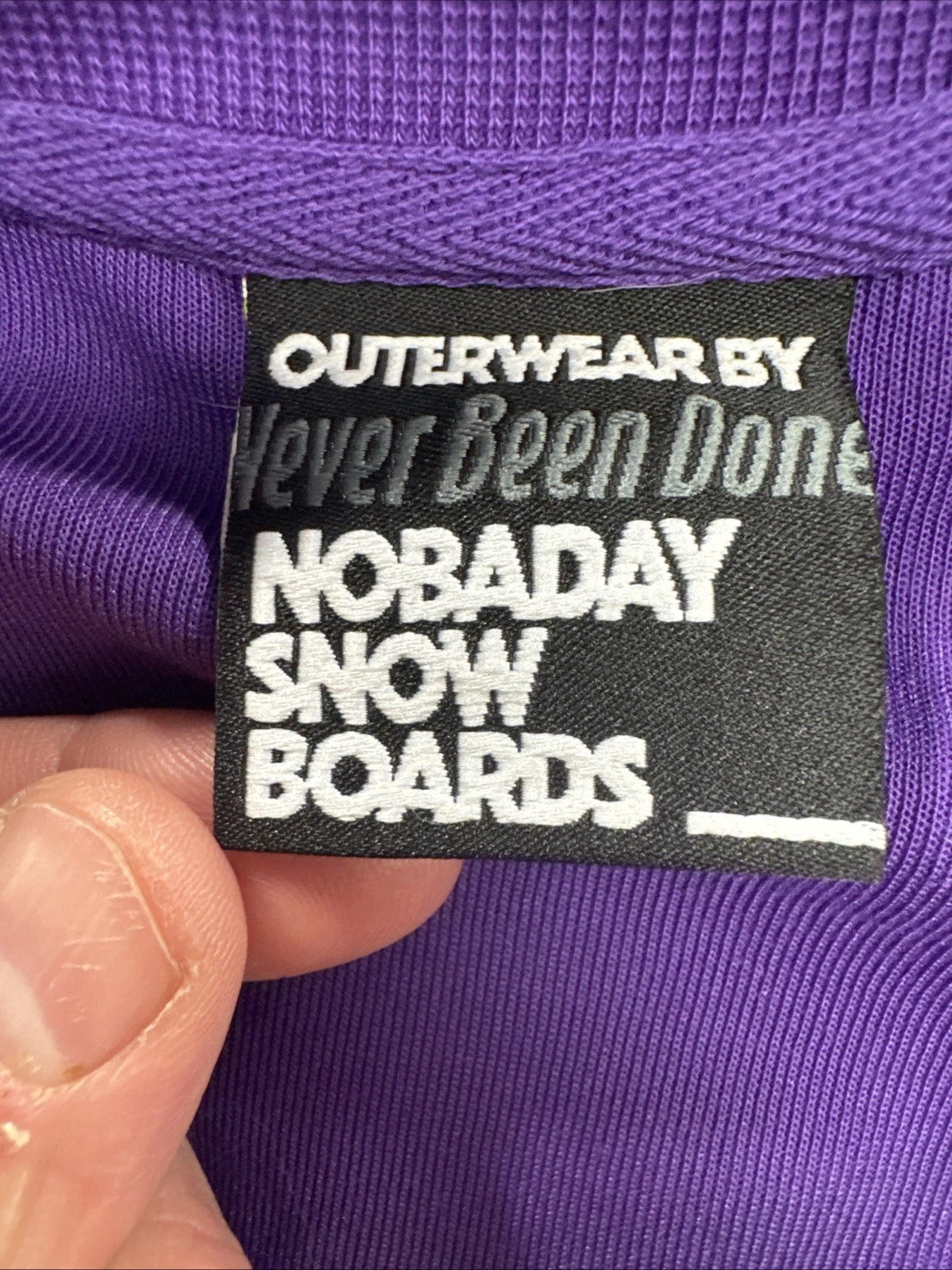 NOBADAY Never Been Done All Over Logo Crewneck Sweatshirt Purple Green