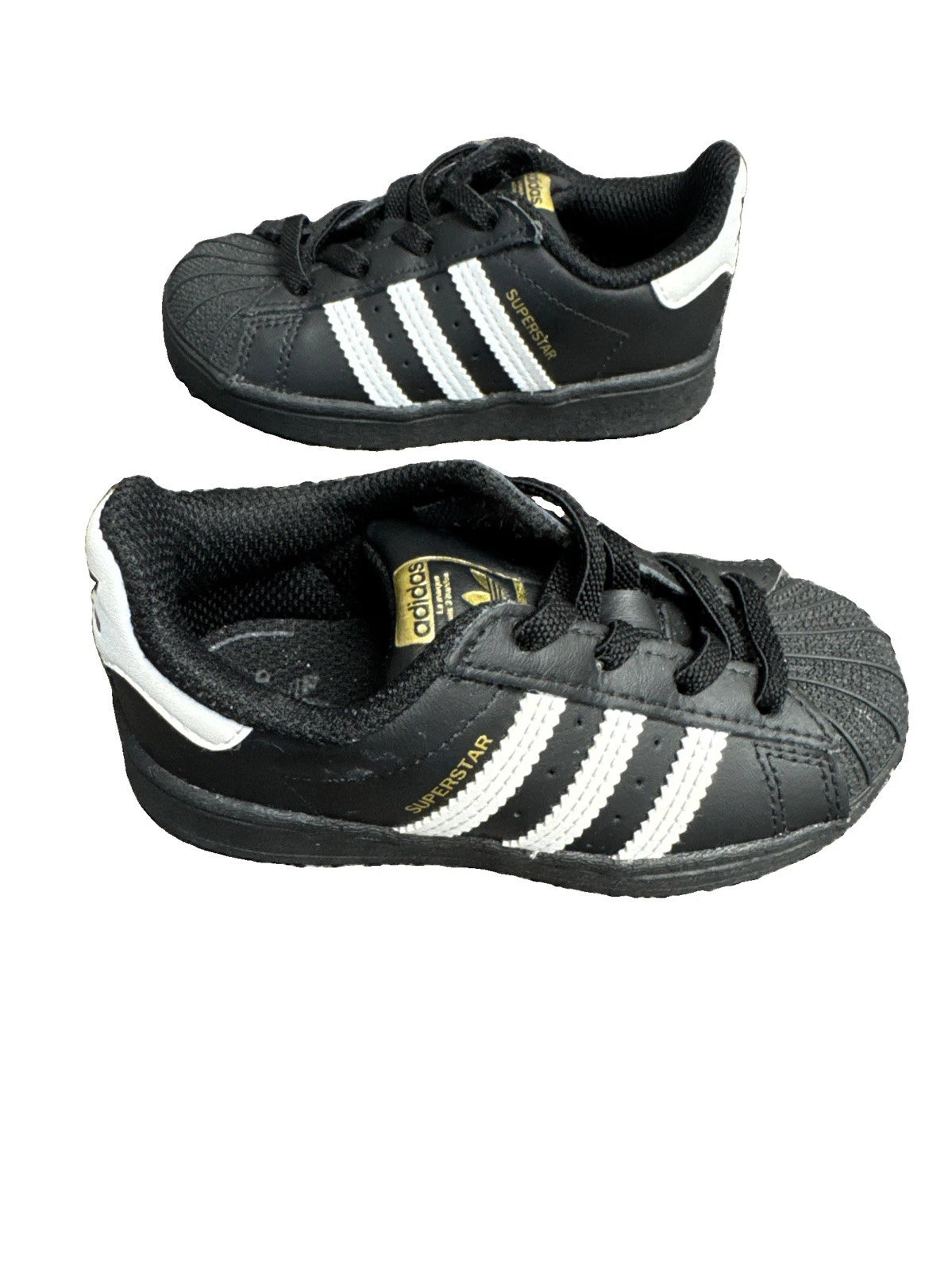 Adidas Superstar Toddler Sneakers Black White Size 7K Excellent No Box