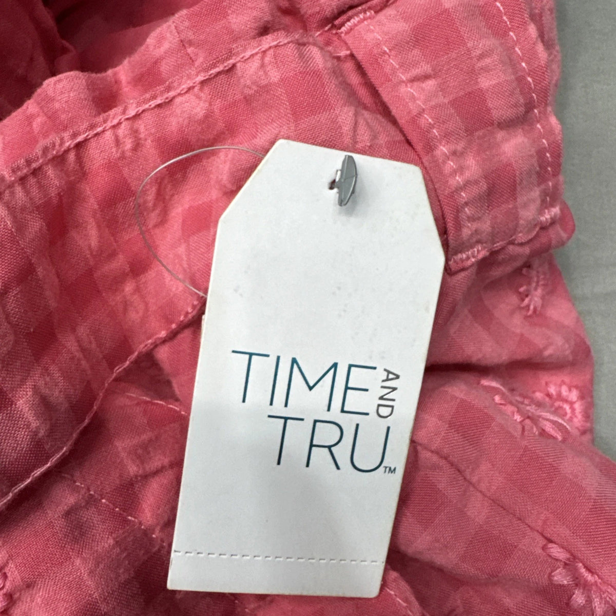 Time and Tru Women's High Rise Pull-On Paper Bag Shorts Faded Rose, Size Small