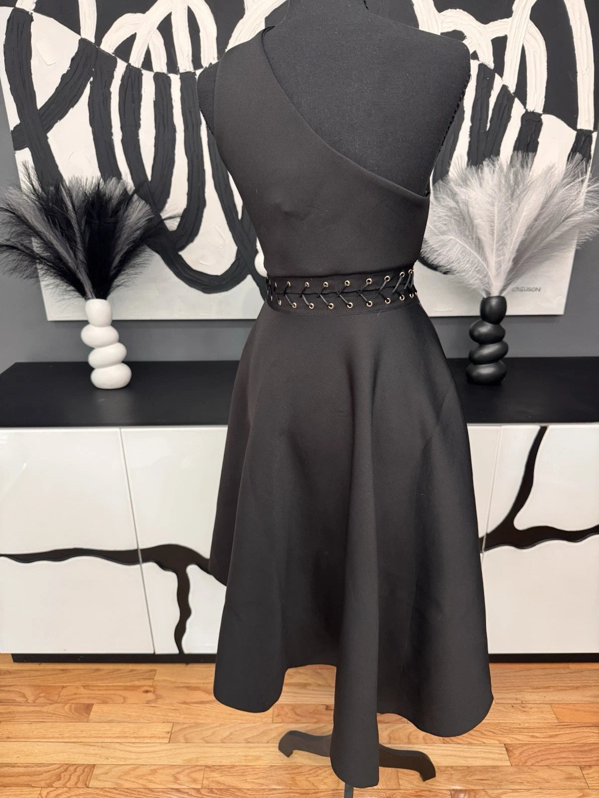 ASOS DESIGN One Shoulder Midi Dress Women's 4 Lace Up Asymmetric Hem Prom Party
