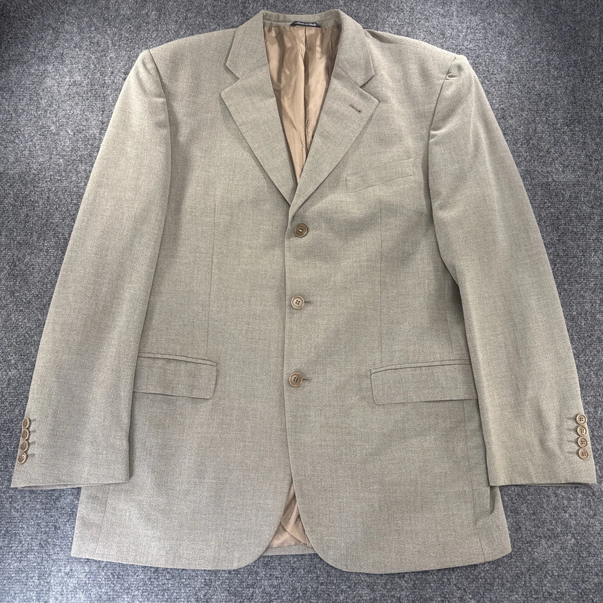 Lamberti Made in Italy Mens Sport Coat Blazer Gray 3 Button Long Tailored
