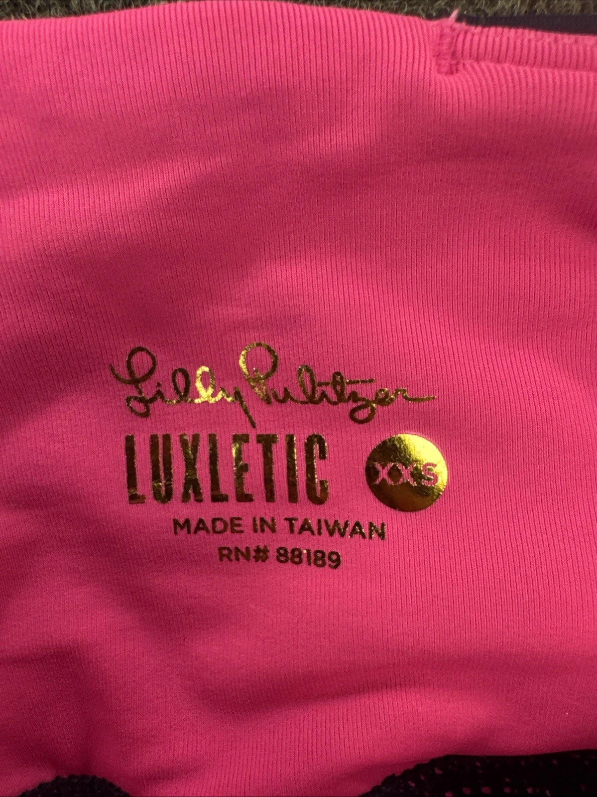 Lilly Pulitzer Luxletic Weekender Leggings Womens XXS Navy Pink Mesh 003401