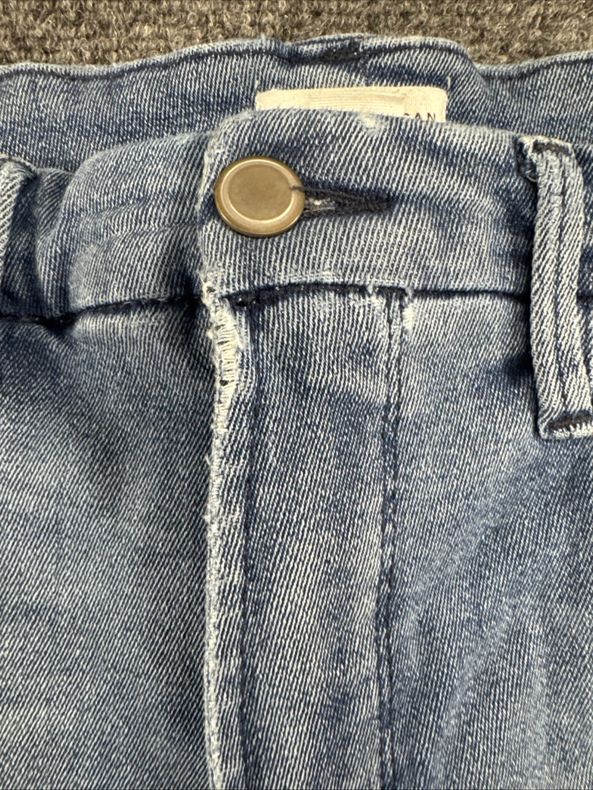 Good American Good Legs Straight Jeans Womens 10/30 Light Wash Raw Hem Stretch