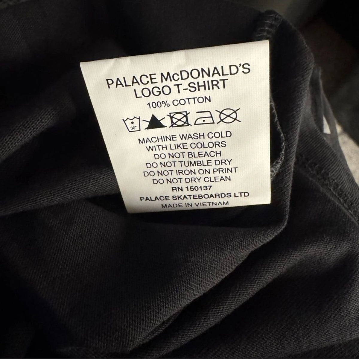 Palace x McDonald’s Black Yellow Logo Graphic T-Shirt Size Small NWT