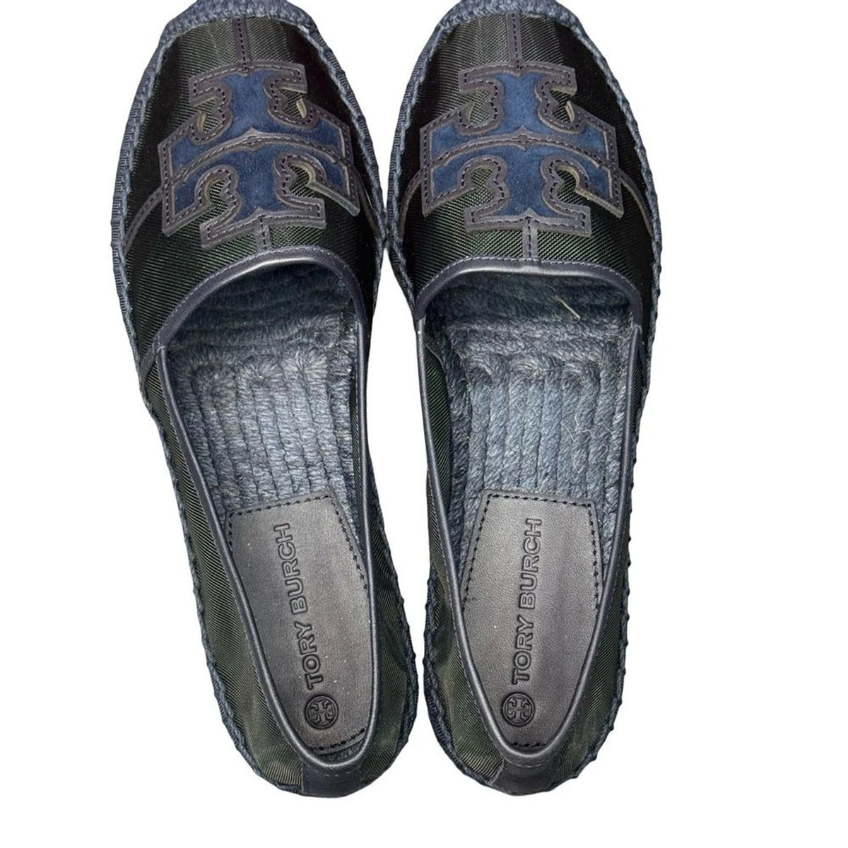 Tory Burch Ines Espadrille Loafers Women’s 6 Malachite Navy BNIB