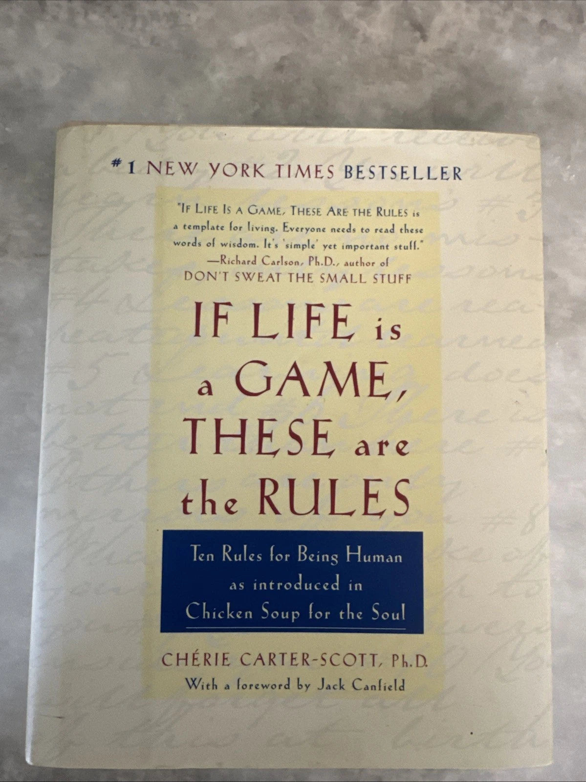If Life Is a Game These Are the Rules HC Cherie Carter-Scott Self Help Book