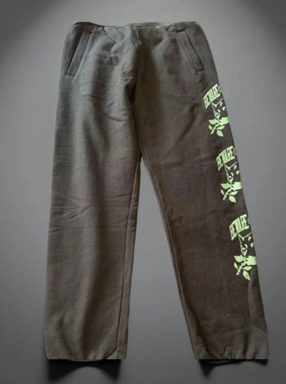 Market Studios Beware of Humans Joggers, Men's Medium, Black/Green (EUC)