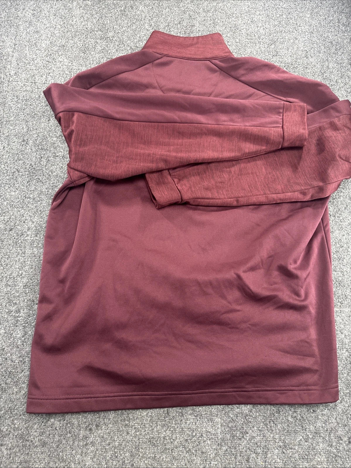 Callaway Golf 1/4 Zip Pullover Men's Large Burgundy Chest Pocket Performance