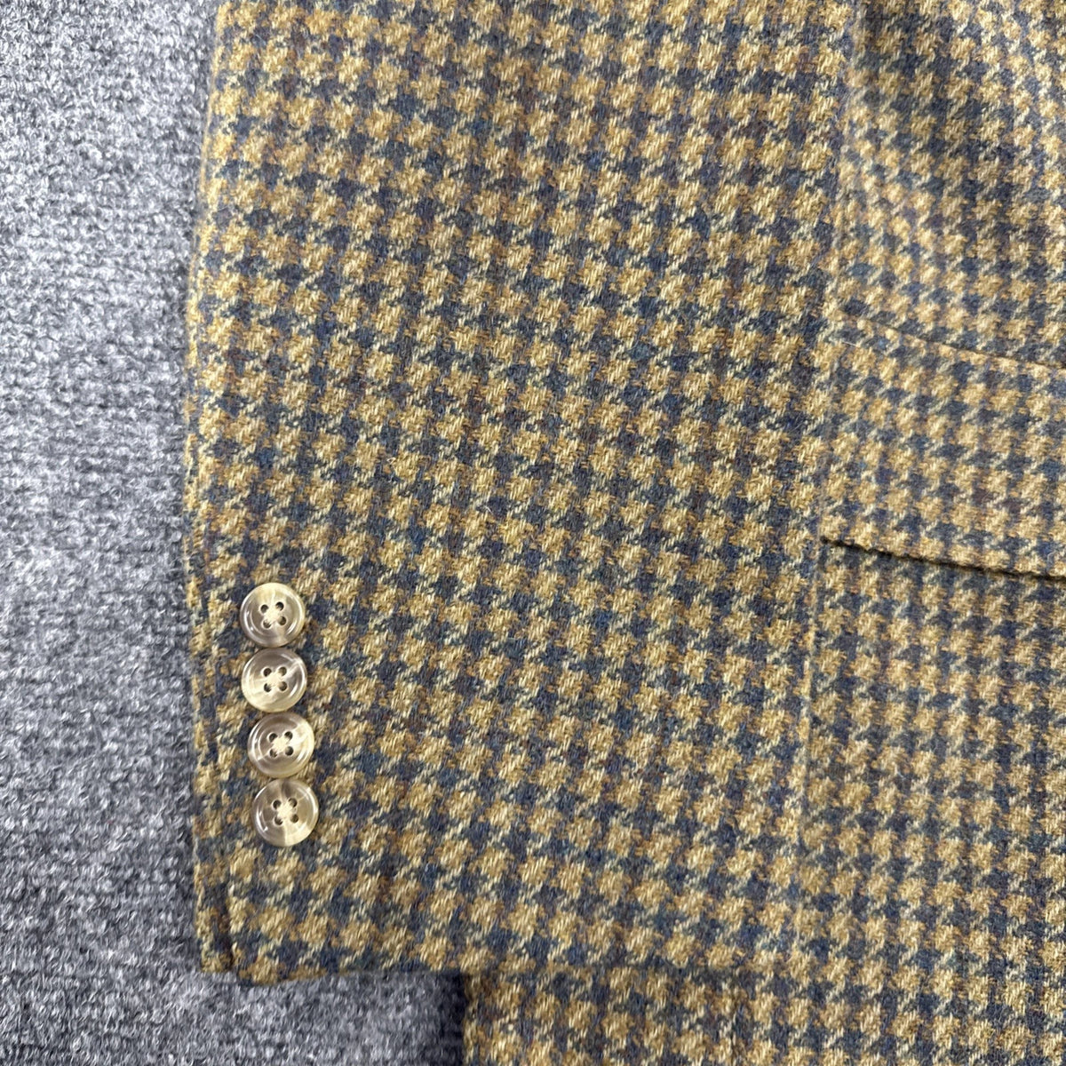 Vintage Austin Reed Wool Tweed Sport Coat 42L Brown Blue Check Scotland