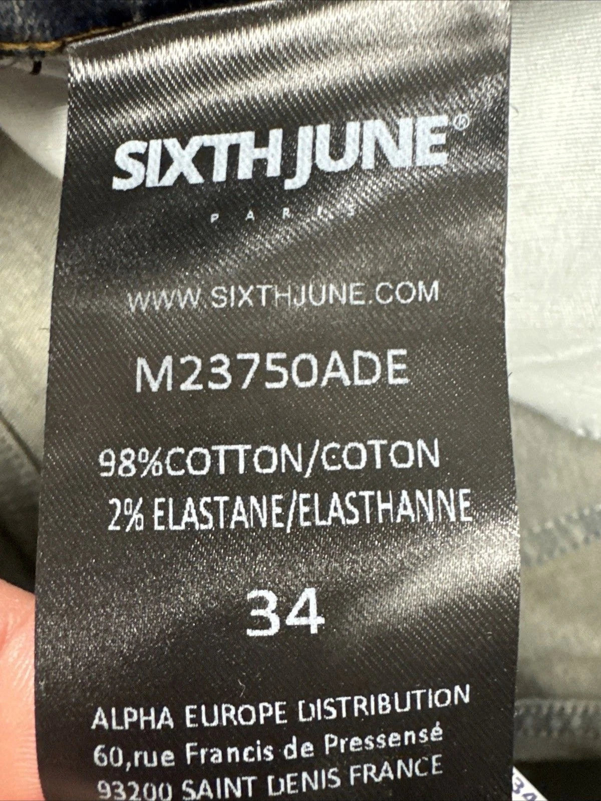 Sixth June Distressed Slim Fit Jeans Men's Size 34 Blue Denim NWT Streetwear