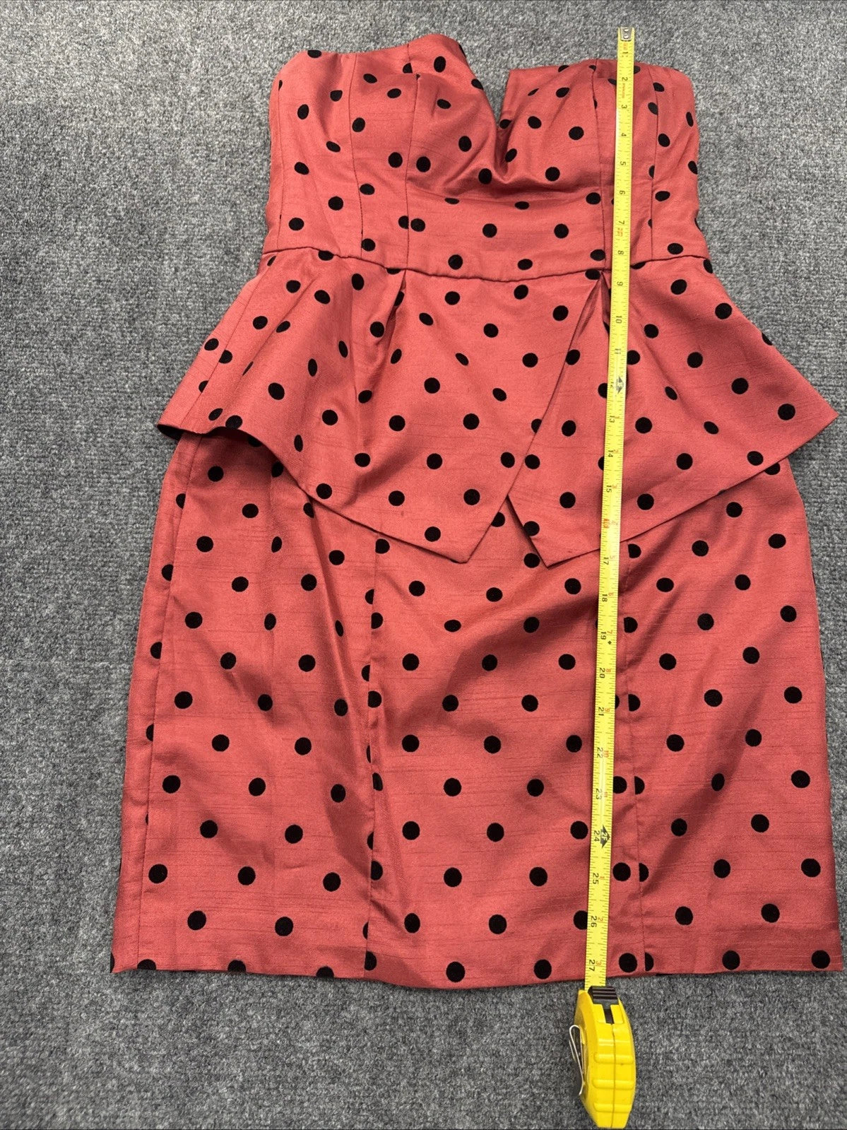 Ali Ro Polka Dot Fit Flare Dress Women's 0 Red Sleeveless V Neck Lined EUC