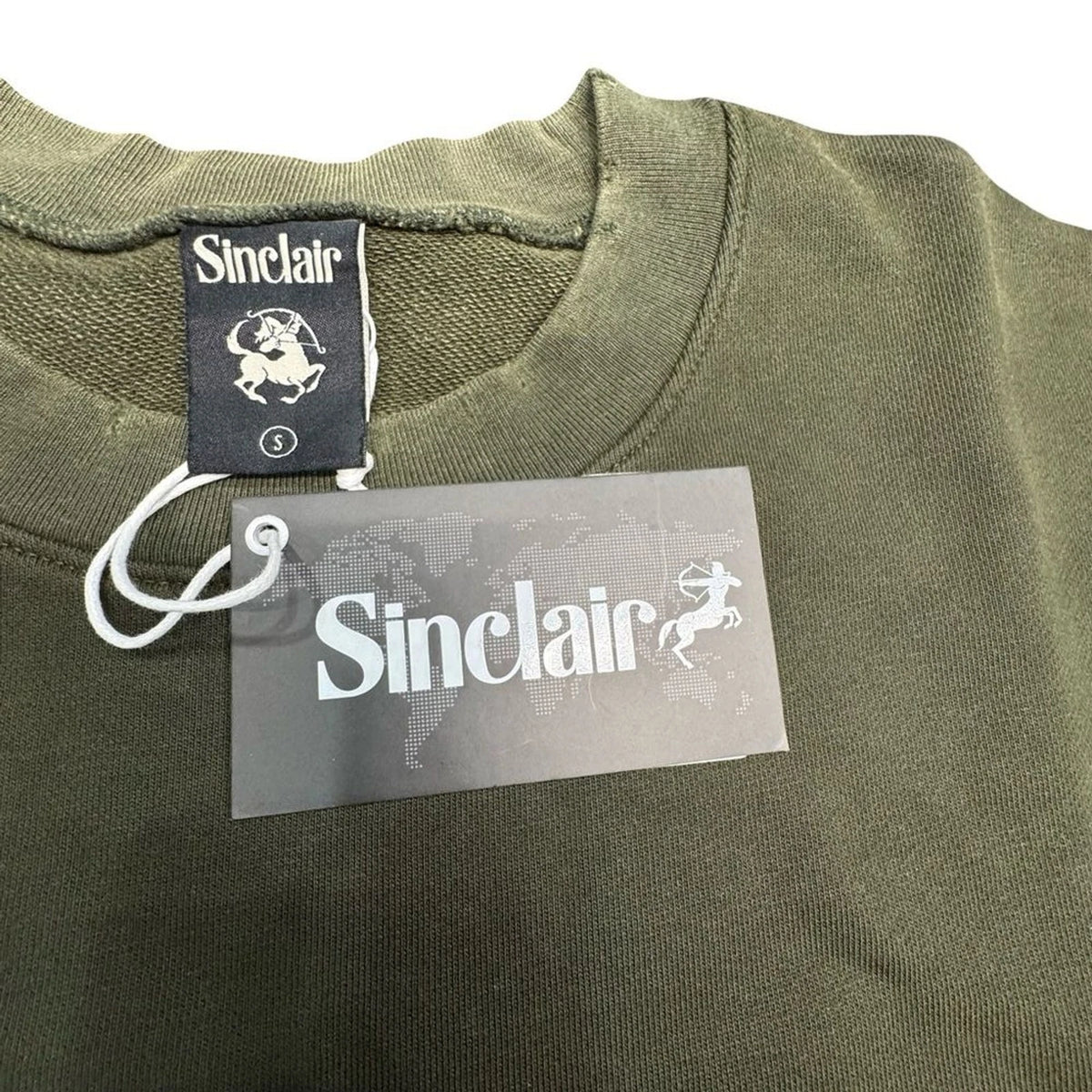 Sinclair Global Distressed Crewneck Sweater Men’s Small Hunter Green BNWT