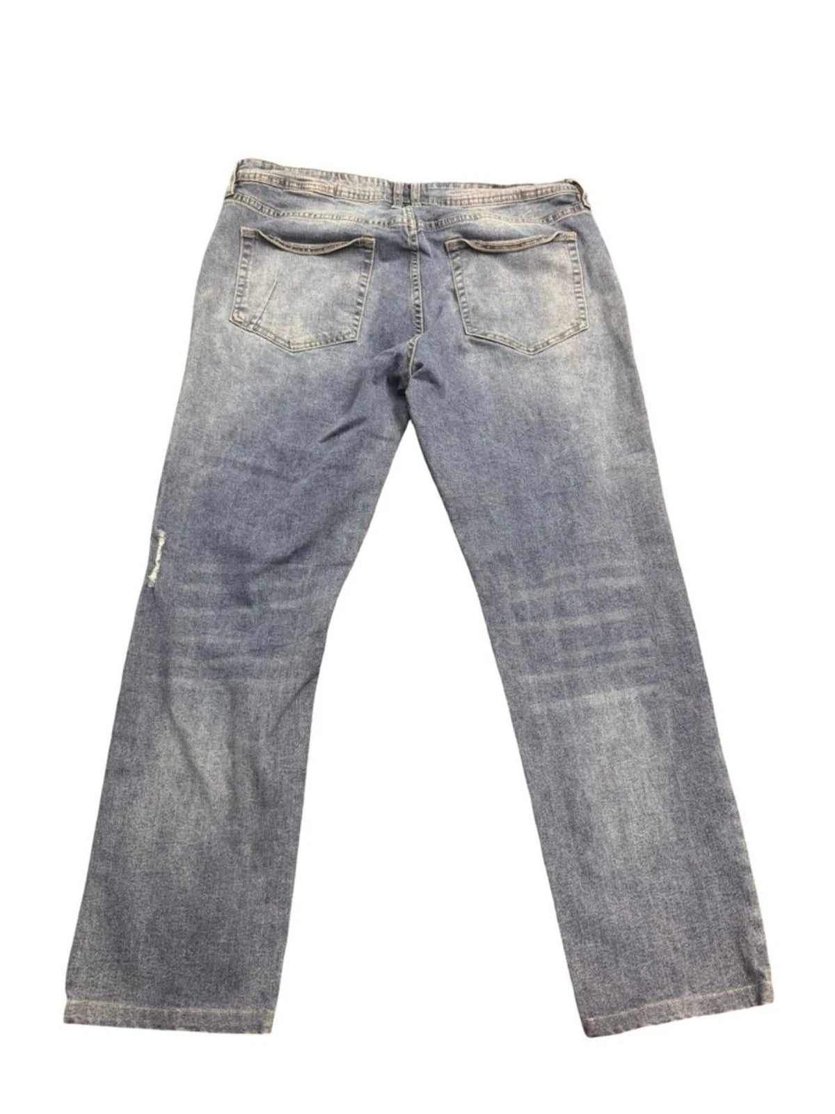 Blank NYC Men's Light Blue Distressed Straight Jeans - Casual Relaxed Fit 36/28