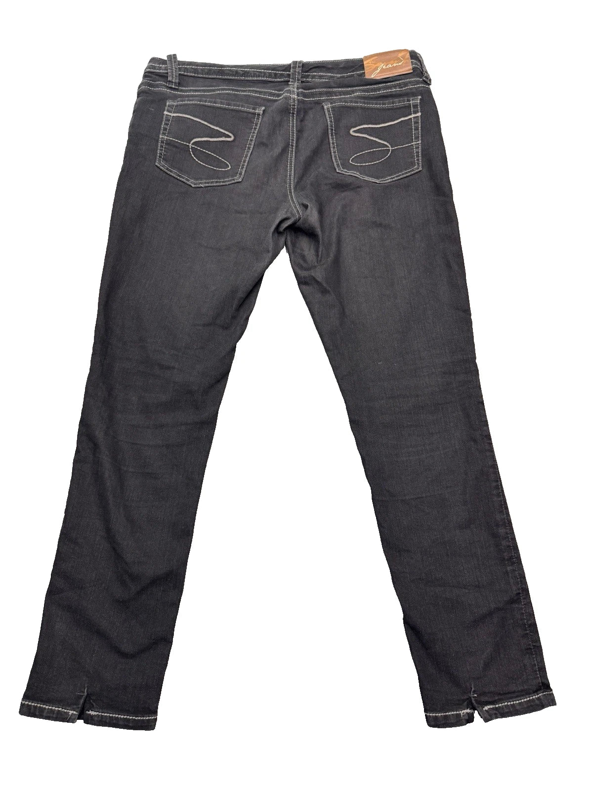 Seven For All Mankind Charcoal Bootcut Jeans Women's 14 White Stitching EUC