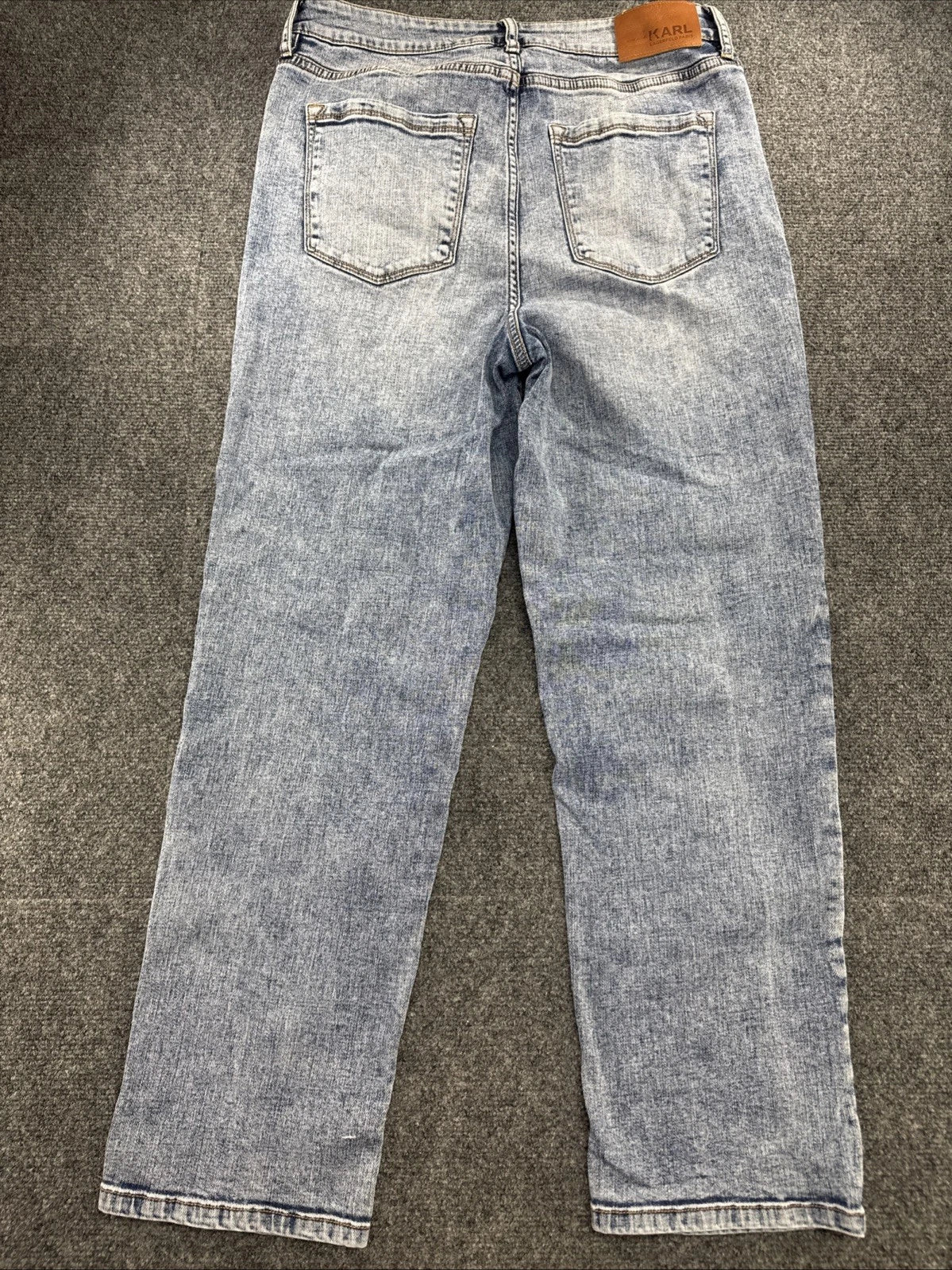 Karl Lagerfeld Paris Women Jeans Size 8 Light Wash Logo Embroidered Straight Leg