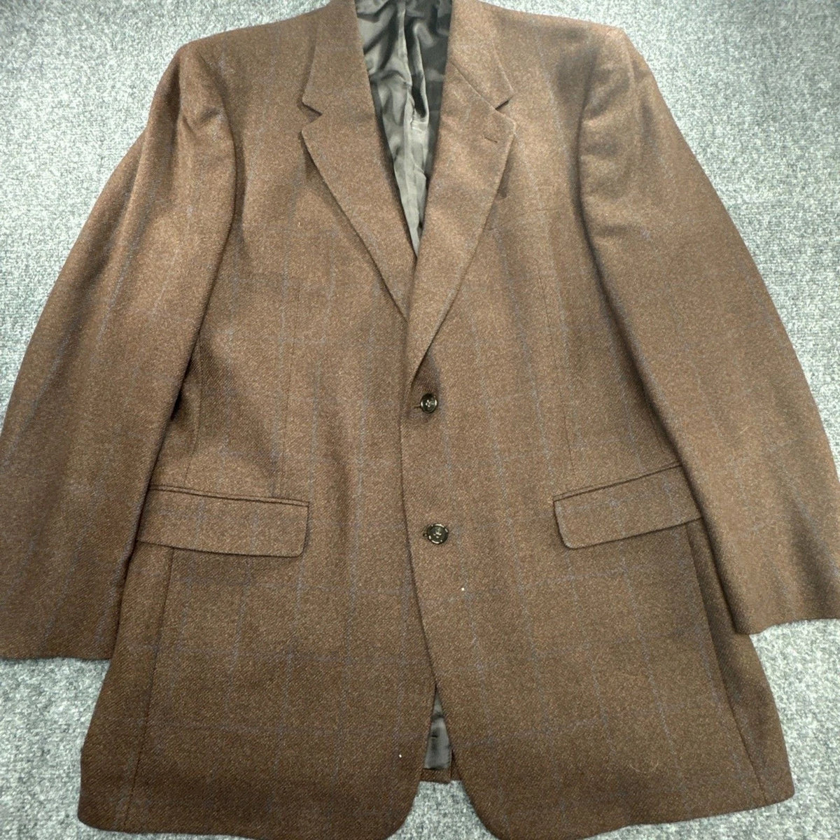 Vintage Hart Schaffner Marx Gold Trumpeter Blazer Men’s 44L Plaid USA Union Made