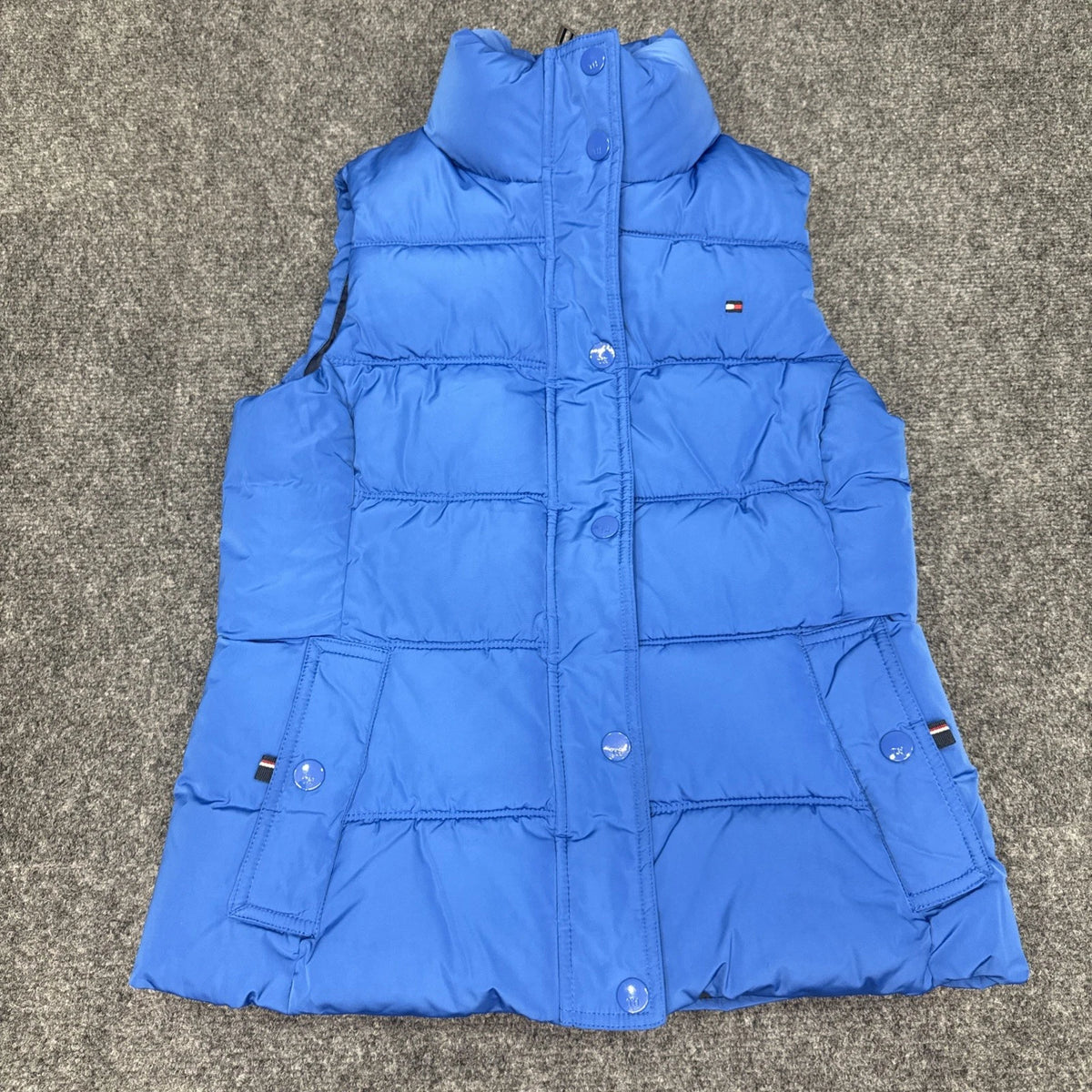 Tommy Hilfiger Puffer Vest Womens XS Blue Quilted Full Zip Lightweight EUC