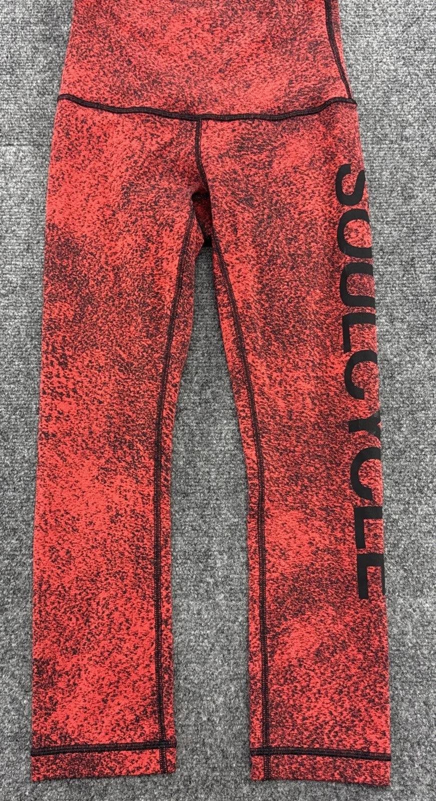 Lululemon x SoulCycle To The Beat Tight 24" Reflective Red Black Leggings Size 4