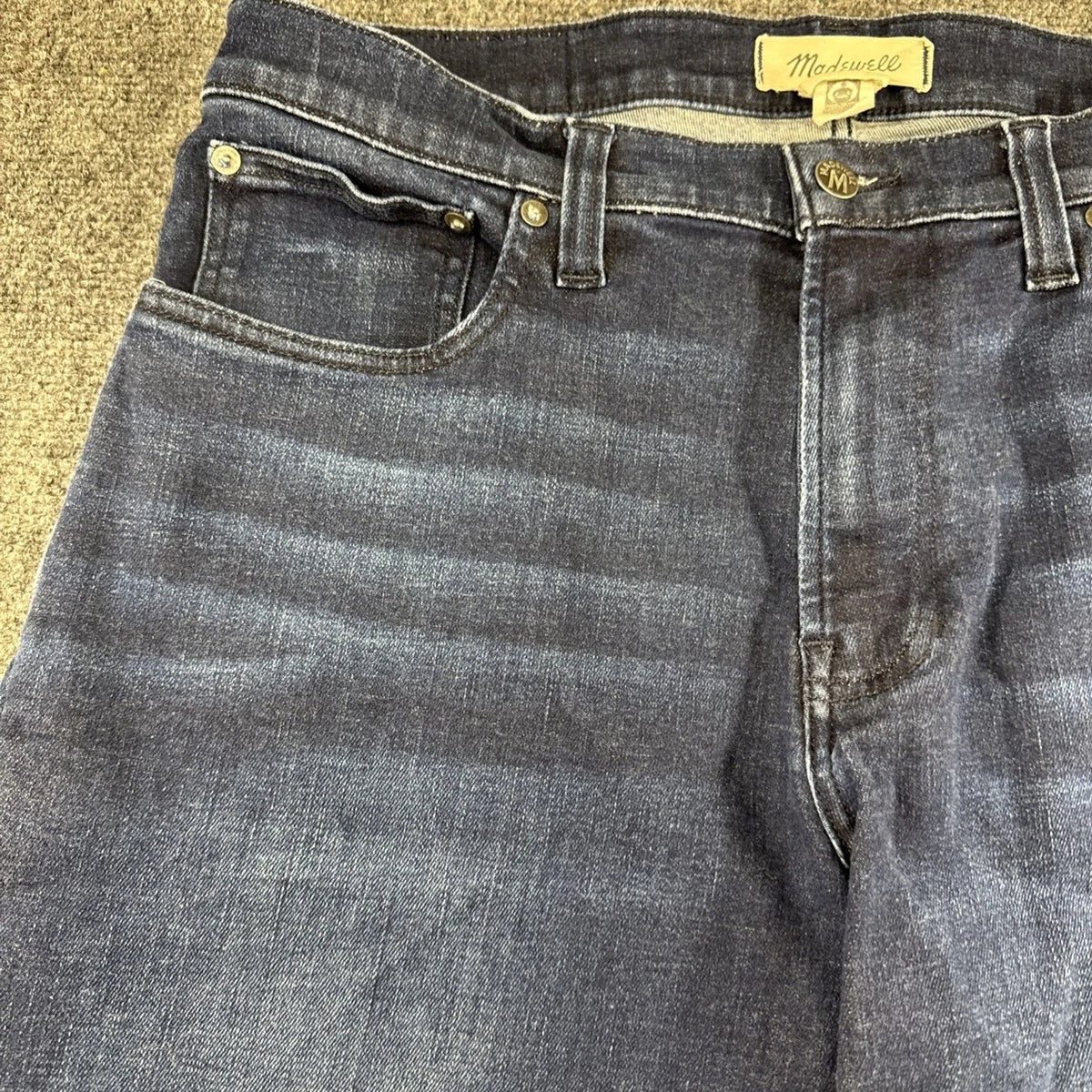 Madewell Men’s Slim Straight Jeans 34x32 Dark Wash Stretch Denim Premium