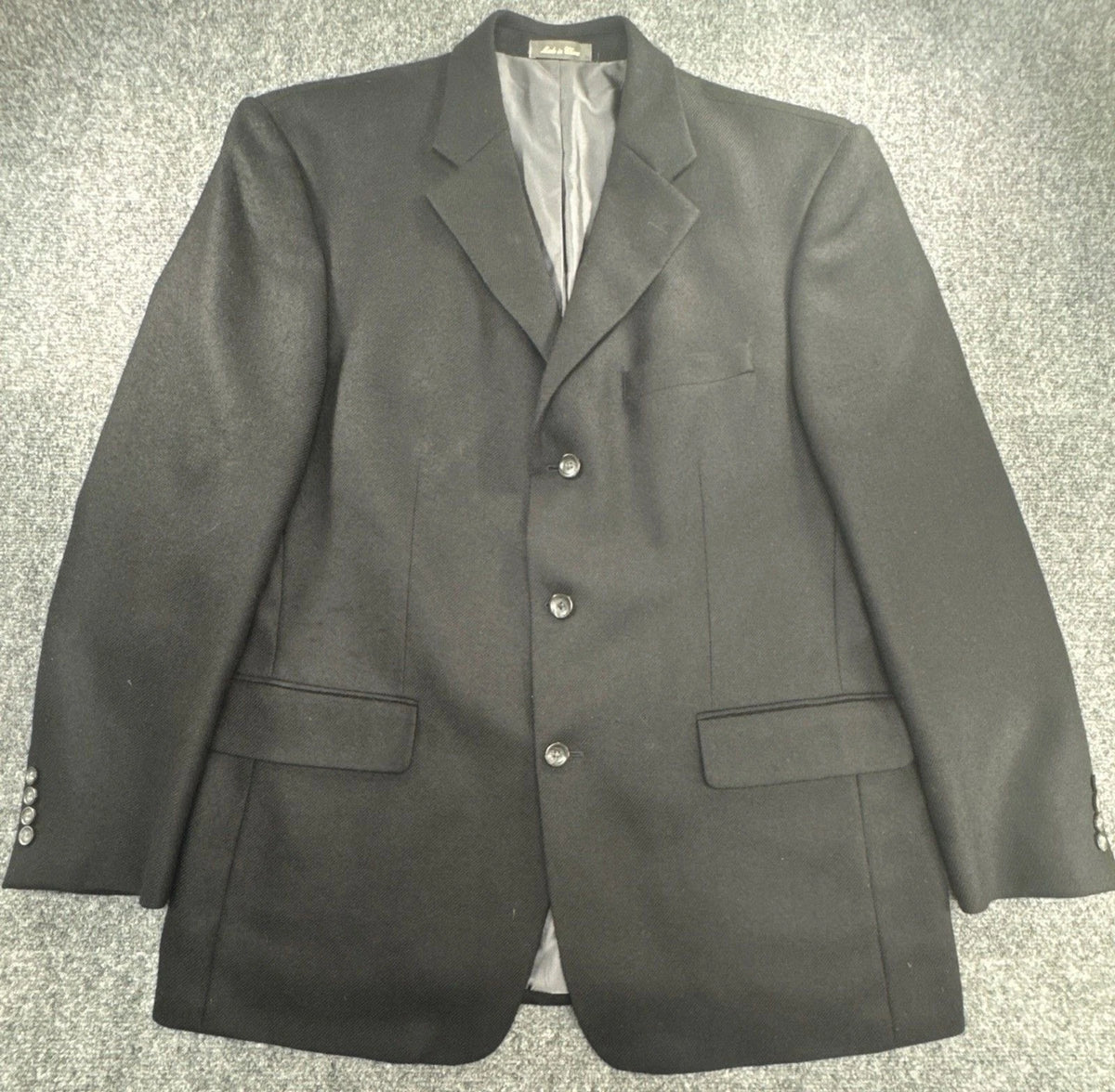 Oscar de la Renta Mens 42R Black 100% Wool Blazer Sport Coat 3 Button
