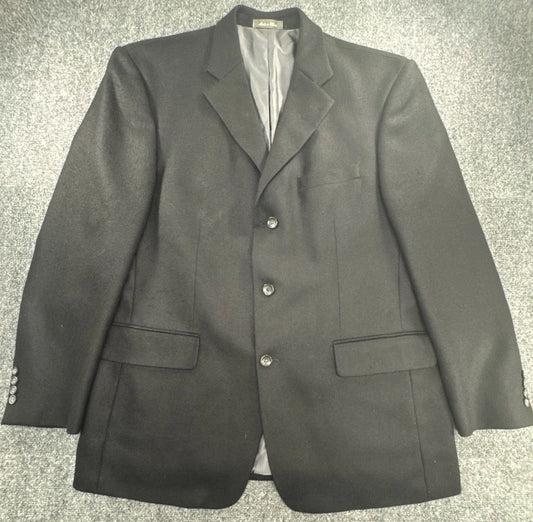Oscar de la Renta Mens 42R Black 100% Wool Blazer Sport Coat 3 Button