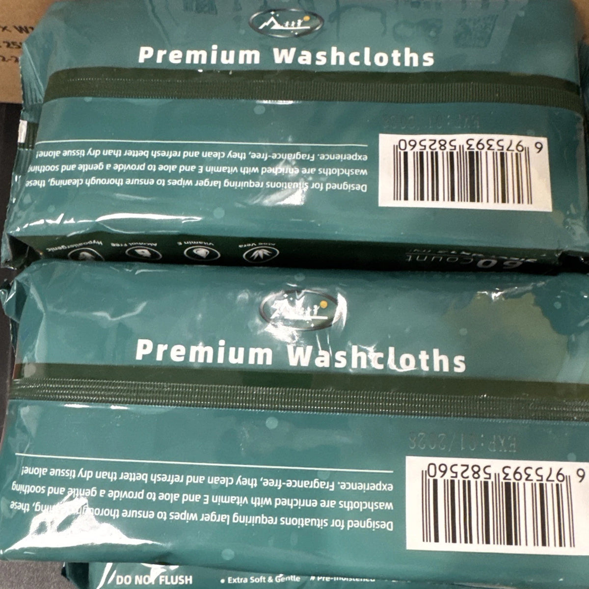 Premium Washcloths 4 Pack Bundle 240 Total Extra Large Pre-Moistened Wipes