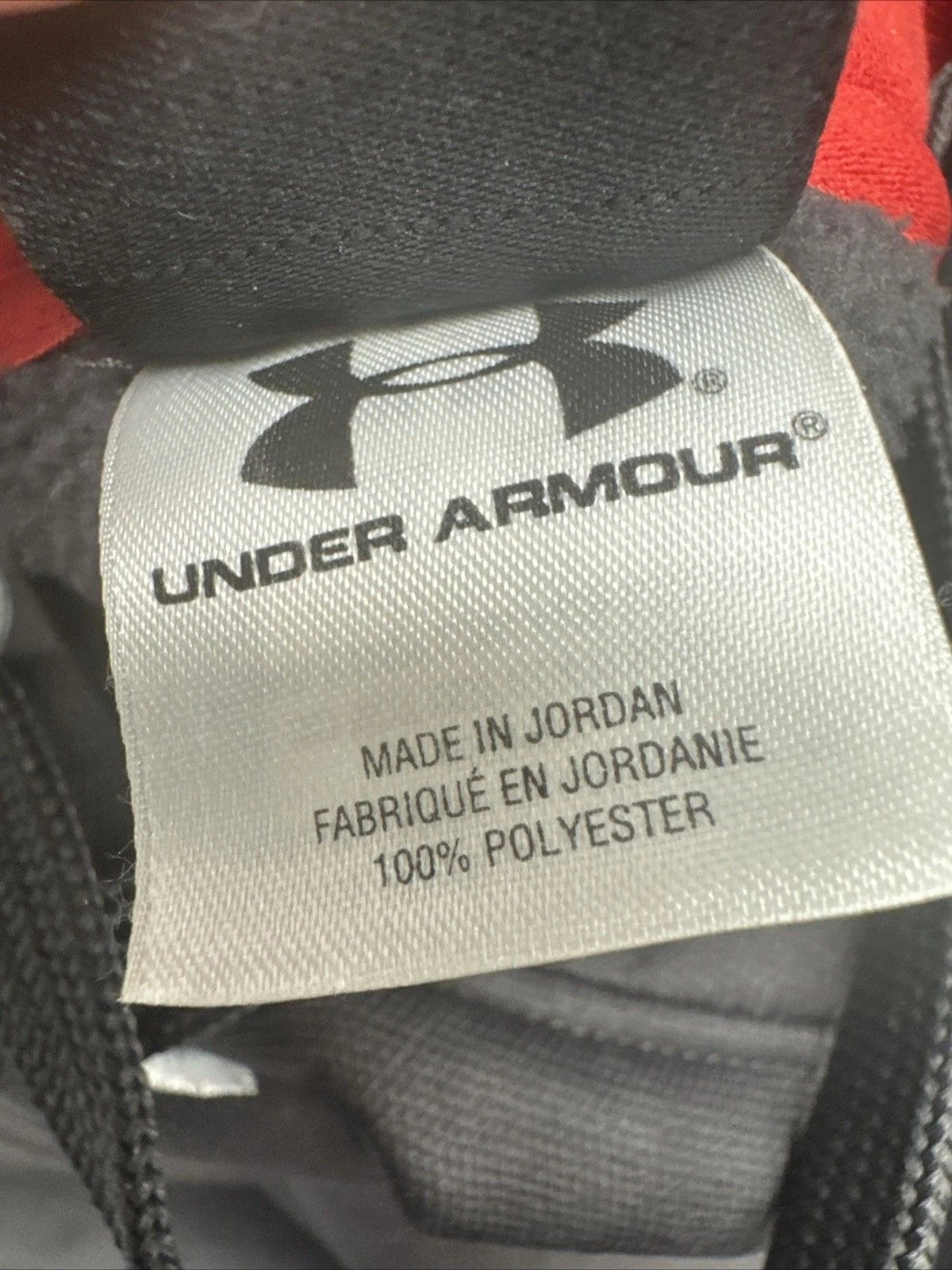 Under Armour Men's XXL Charcoal Gray Red Logo Performance Fleece Hoodie