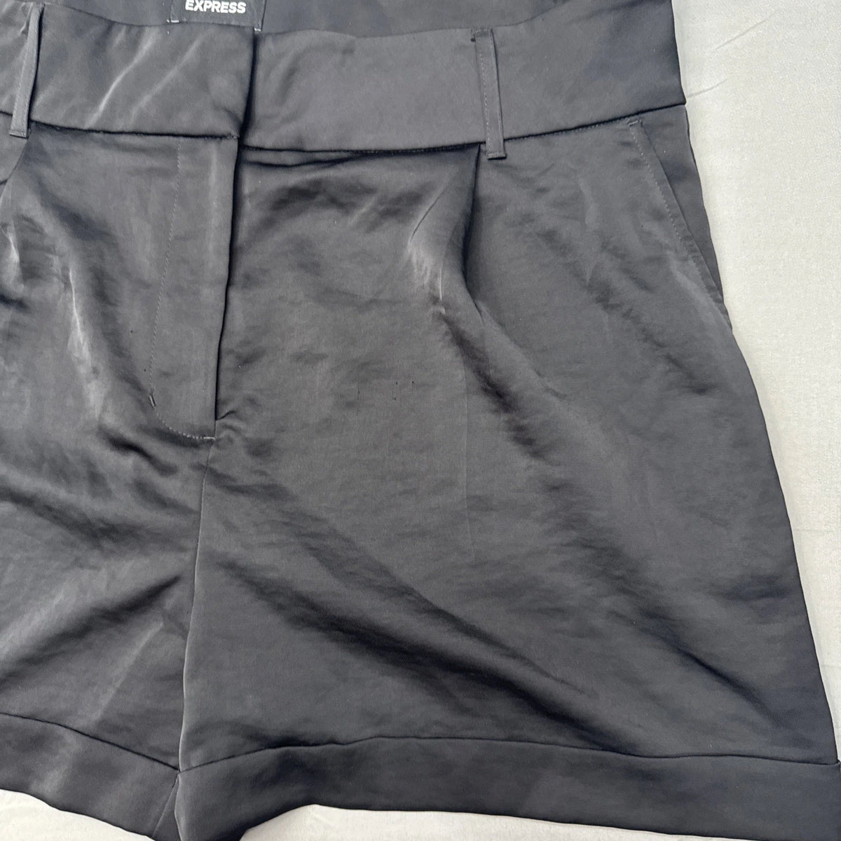 Express Editor Shorts Womens 14 Black High Rise Chino Stretch Workwear EUC