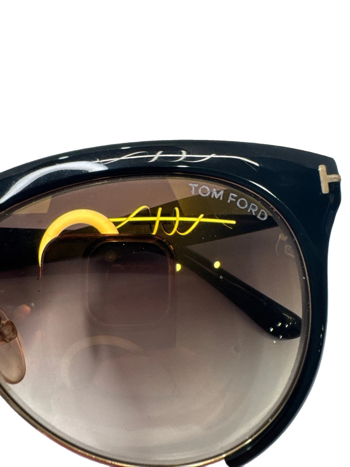 Tom Ford Leona TF365 01G Sunglasses Black Gold Gradient 59-12-140