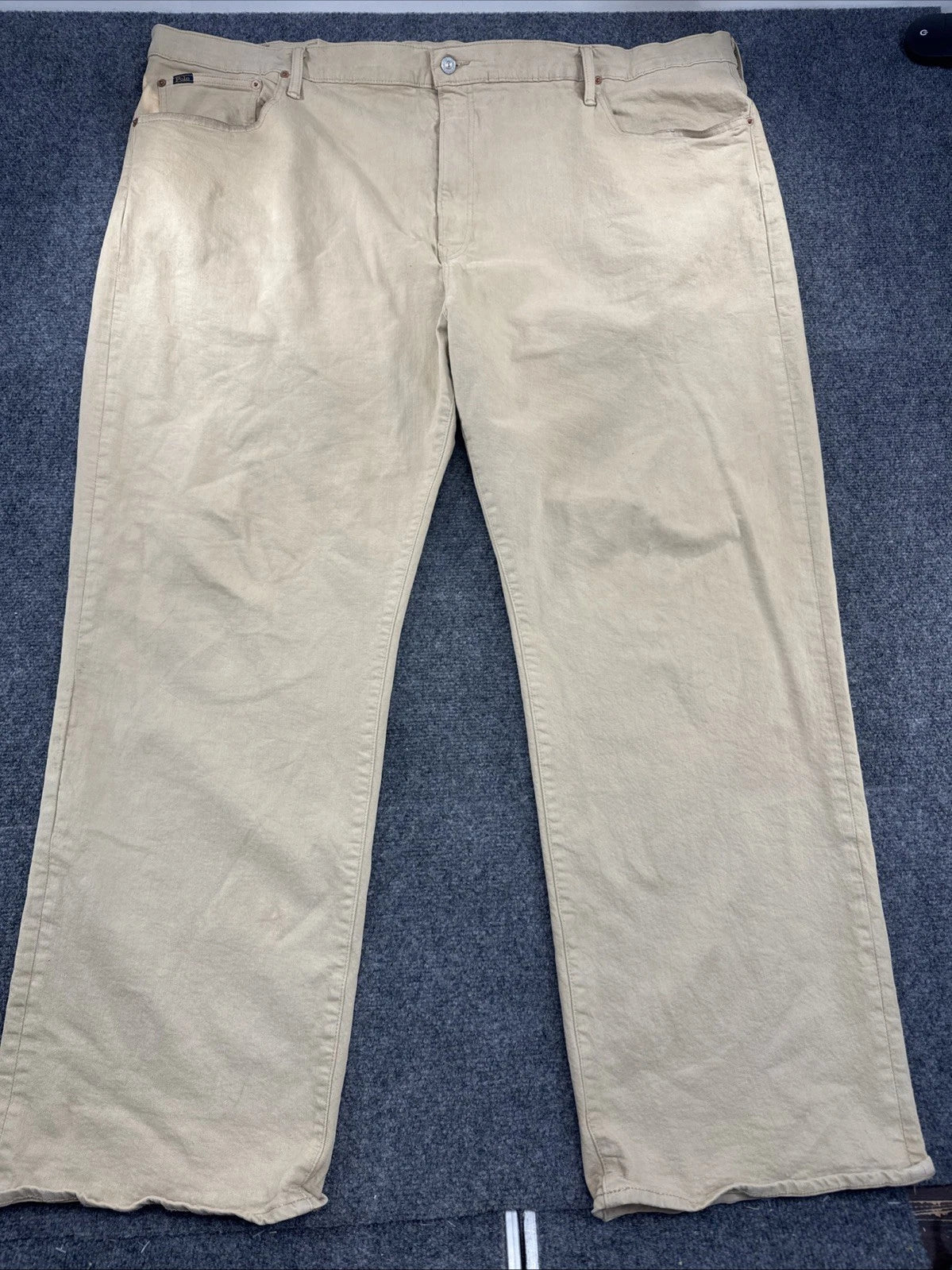 Polo Ralph Lauren Hampton Jeans Mens 52B x 32 Tan Relaxed Straight Big Tall