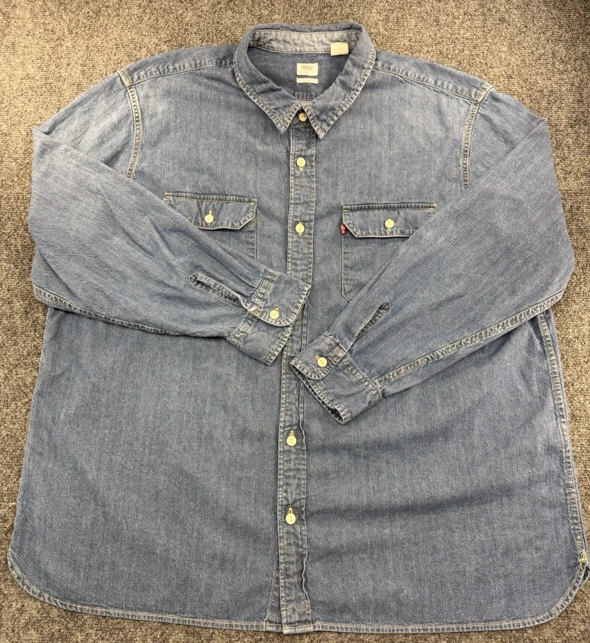 Levi's Denim Button Up Shirt Two Pocket Western Mens XXL