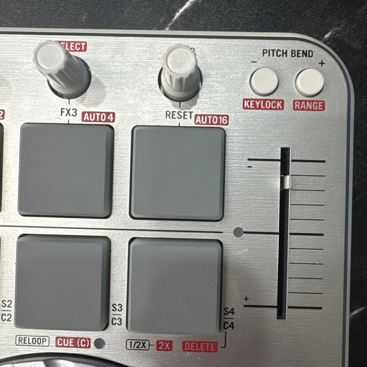 Numark Mixtrack II 2-Deck DJ Controller 16 Pads USB Filter Pitch Control Silver