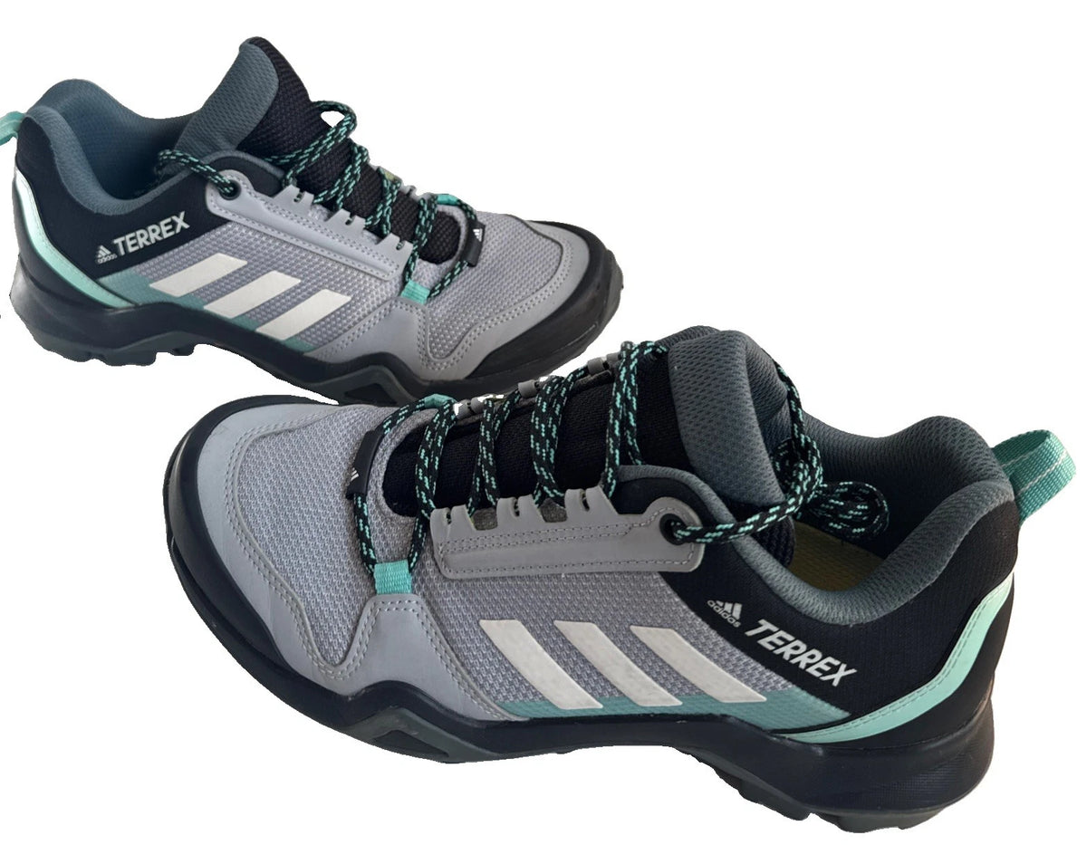 adidas Terrex AX3 FX4690 Womens 8 Gray Mint Continental Hiking Trail Shoes