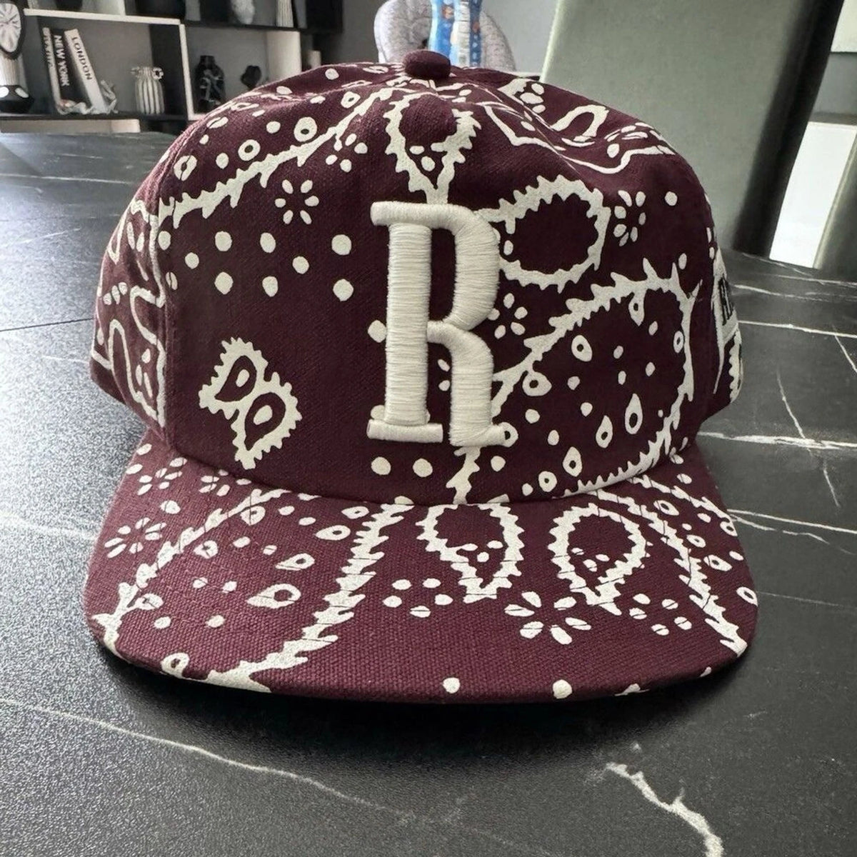 Rhude Rhepurposed R Trucker Hat Burgundy Paisley Bandana Snapback BNWT