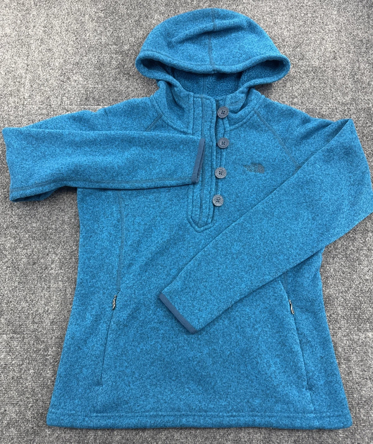 The North Face Crescent Sunset Hoodie Women’s M Teal Sweater Knit Fleece