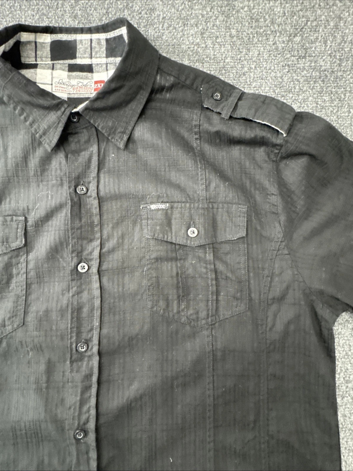 Sovereign Code Black Utility Button Shirt Men's 2XL Military Streetwear