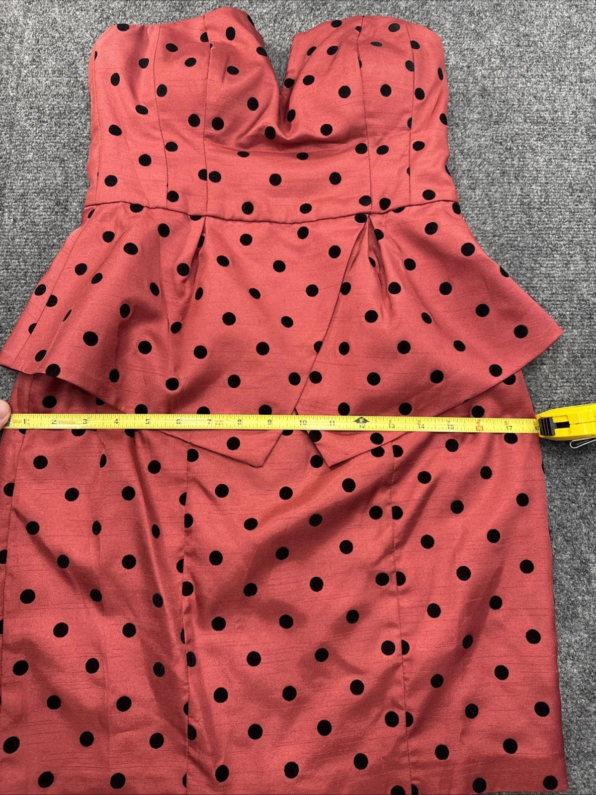 Ali Ro Polka Dot Fit Flare Dress Women's 0 Red Sleeveless V Neck Lined EUC