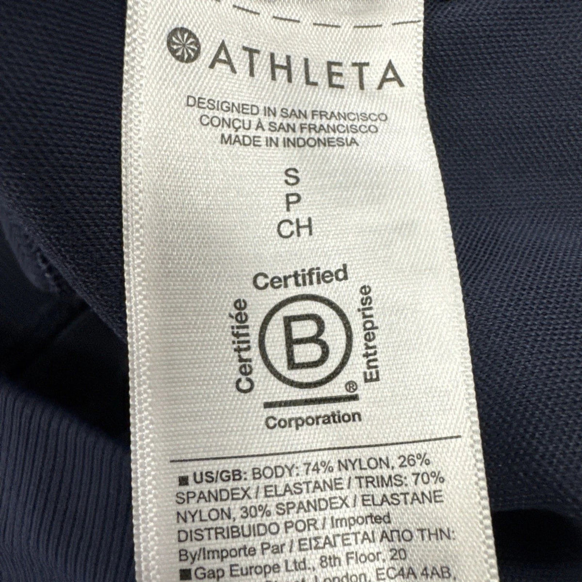 Athleta Women's Small Petite Navy Blue Zip Pocket Performance Joggers