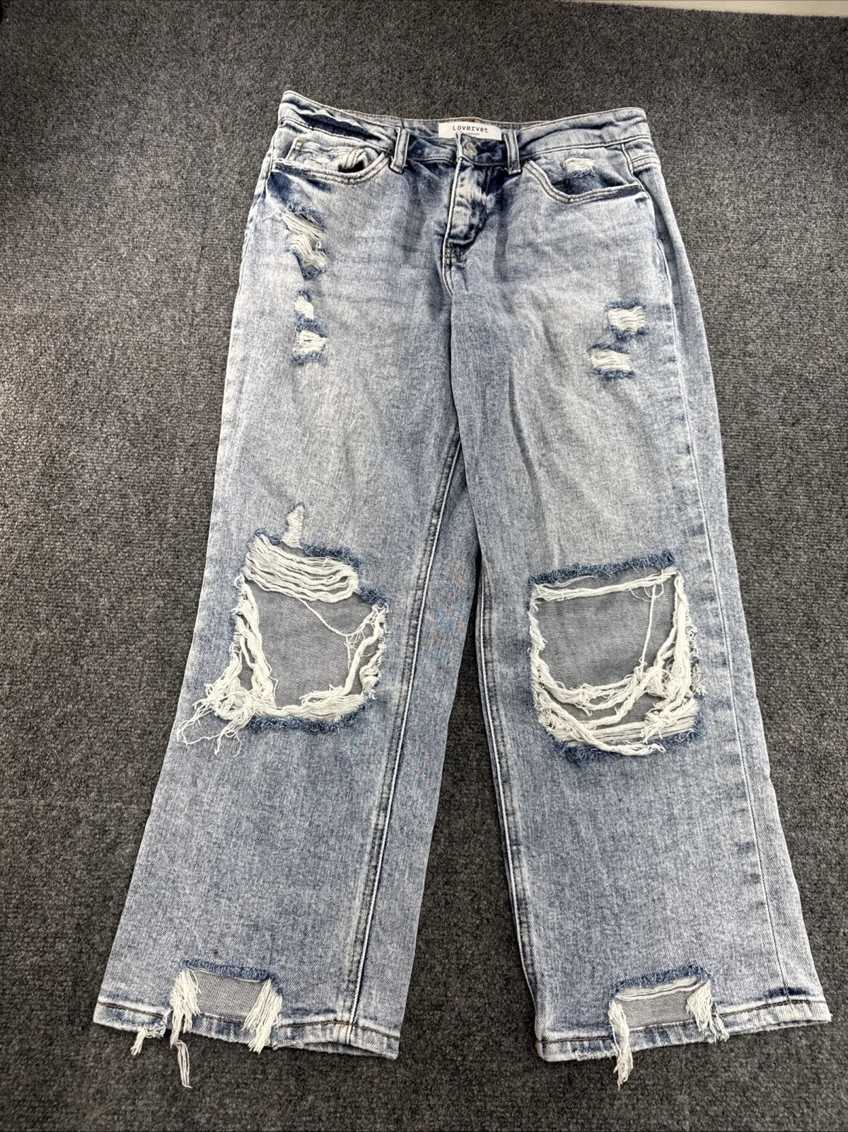 Lovervet VERVET Jeans Women’s 27/5 Light Wash Distressed Straight Leg